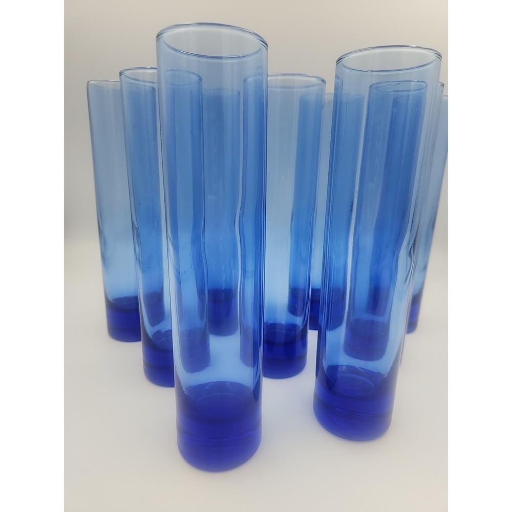 Vintage Libbey‎ Cobalt Blue Hand Blown 7.5in Glass Bud Vase, EUC